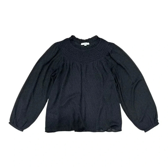 Loft Brown Animal Print Raglan Neck Balloon Sleeve Chiffon Blouse L - Picture 1 of 4